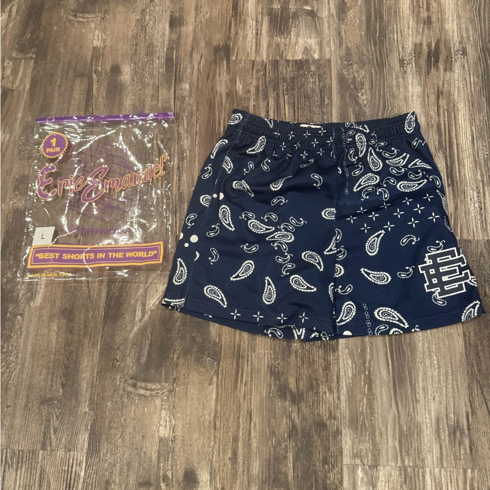Eric Emanuel Blue Paisley Shorts